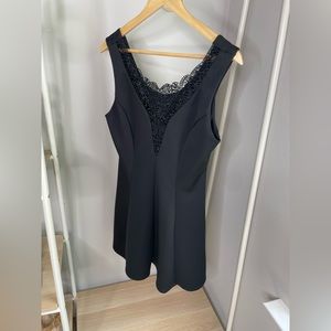 Black lace scuba dress